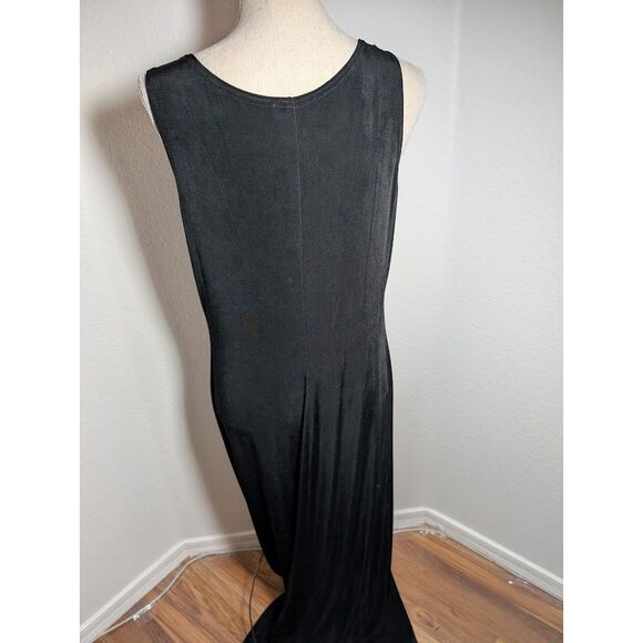 Classic Vintage sz 12 Black Sleeveless Maxi Dress Dress Casual Evening Wear - Picture 3 of 8